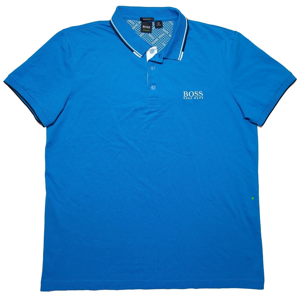 HUGO BOSS Paddy Pro Polo Shirt Mens XL Blue Excellent Regular Fit Pique Logo